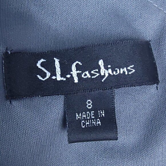 S.L. Fashions Cap Slv Petal One Shldr Sheath Dress Size 8 Color is Nickel (NWT) - Picture 14 of 16